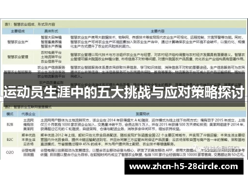 运动员生涯中的五大挑战与应对策略探讨